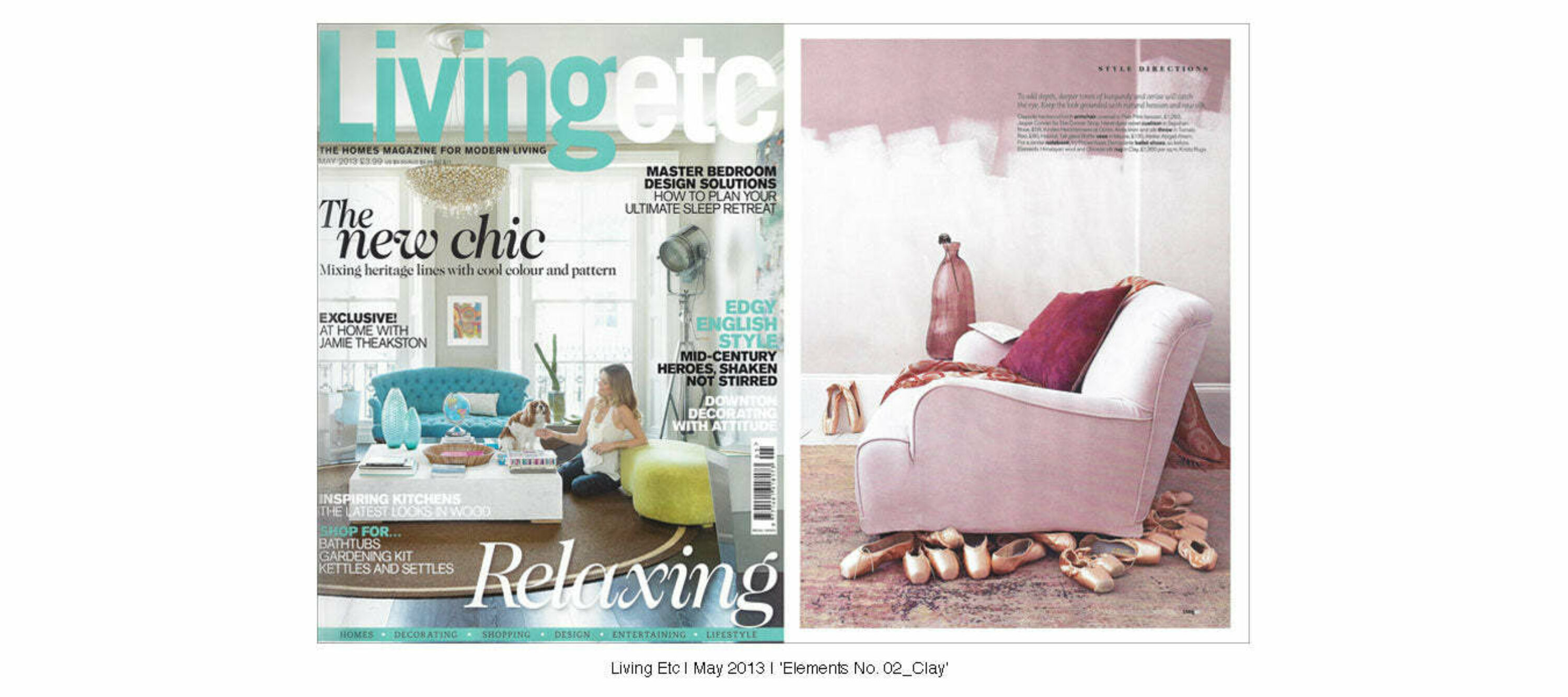 Living Etc | May 2013 | Diamonds Two Tone Blush | Elements No.02 Clay | Venetian Cherry | Elements Gold