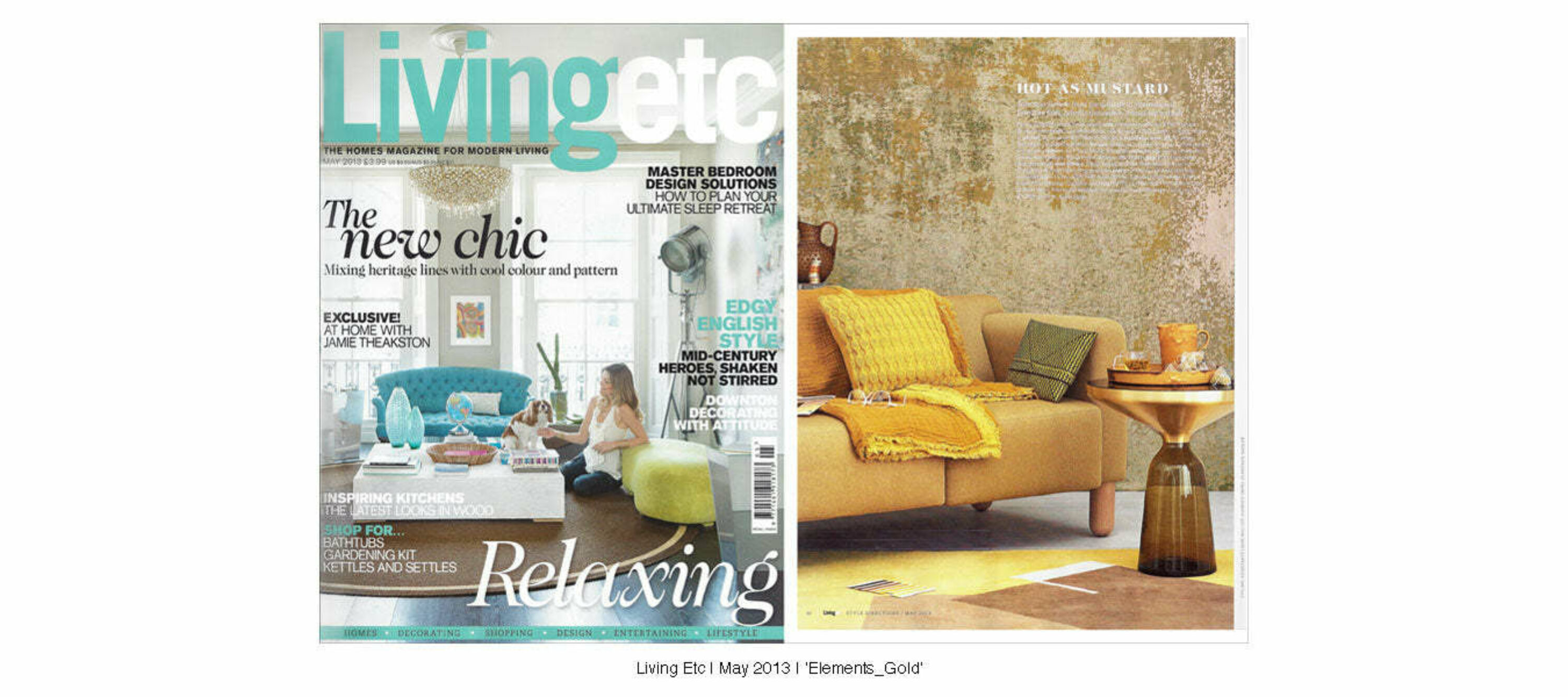 Living Etc | May 2013 | Diamonds Two Tone Blush | Elements No.02 Clay | Venetian Cherry | Elements Gold