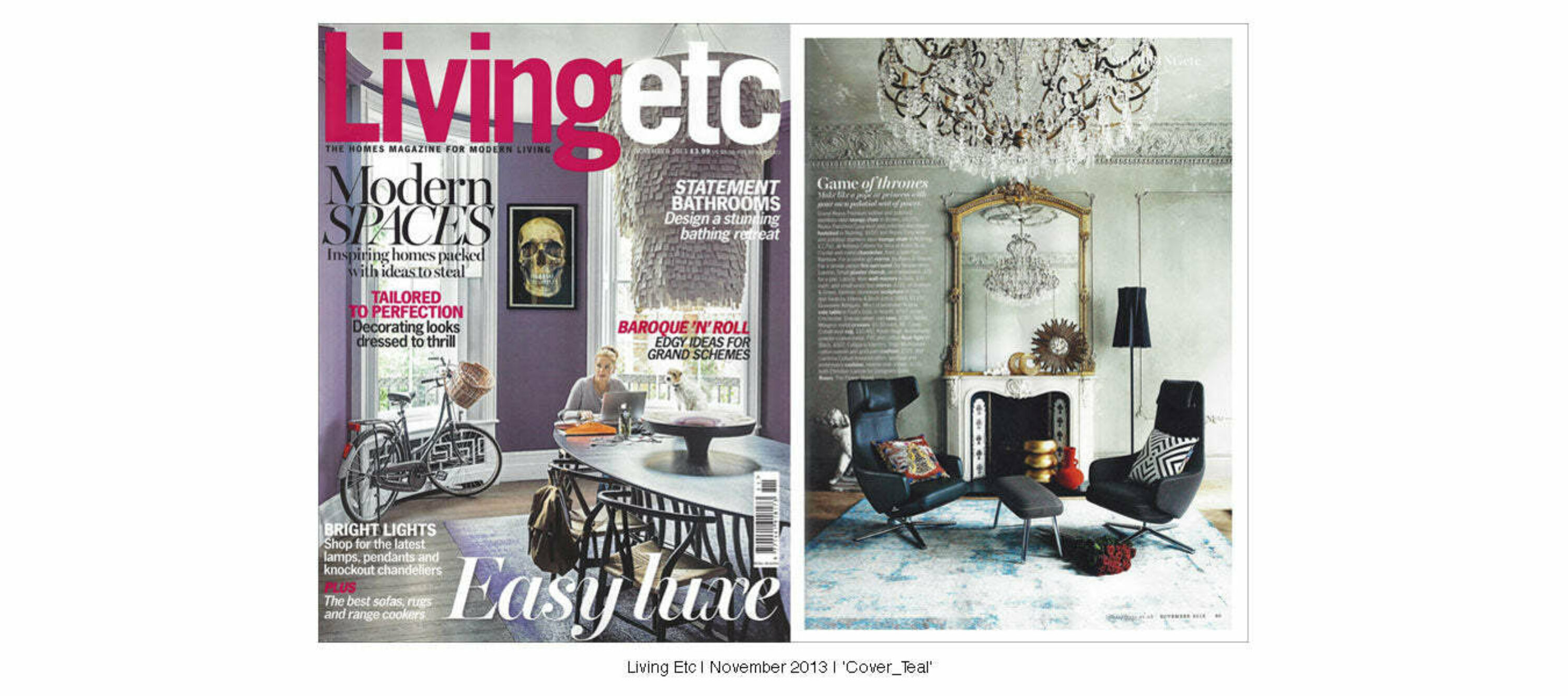 Living Etc | November 2013 | Cover Teal | Baroque Silver | Venetian Cherry