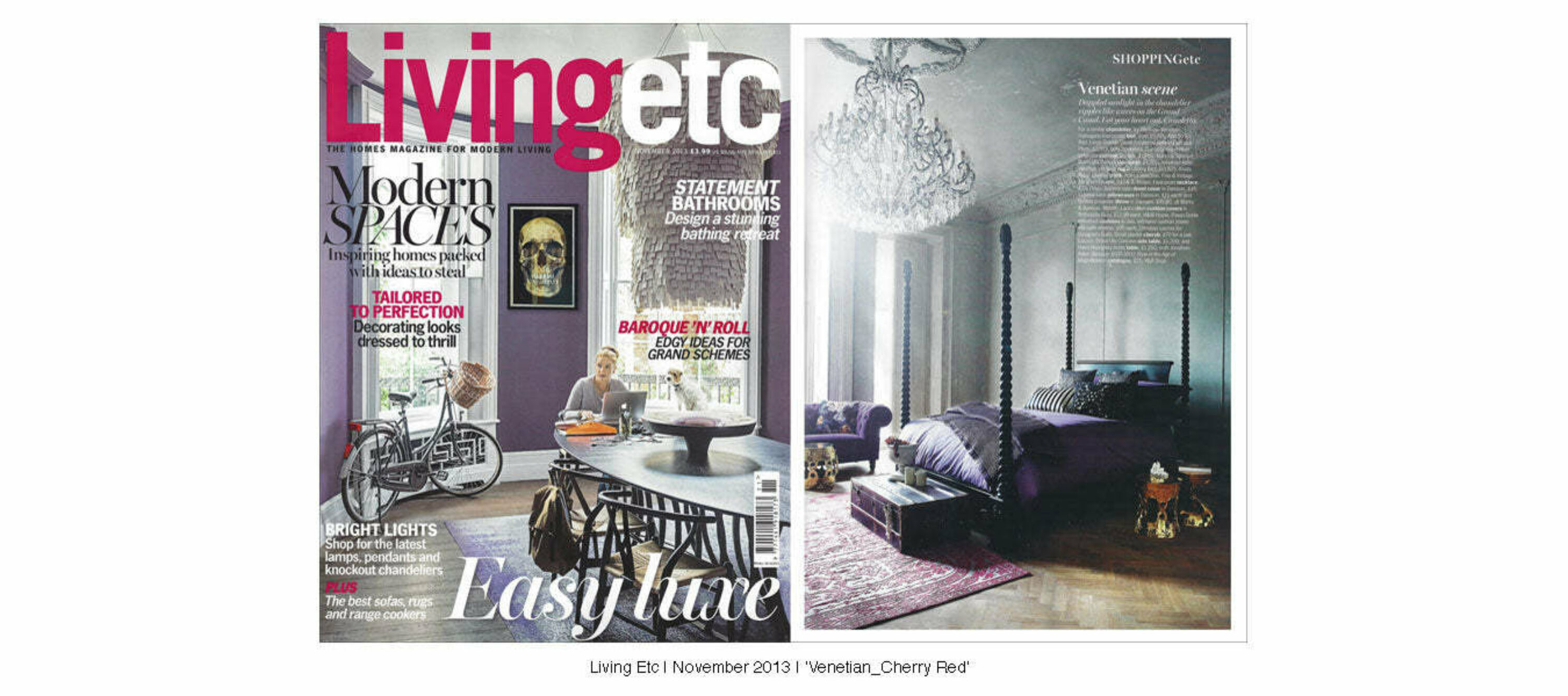 Living Etc | November 2013 | Cover Teal | Baroque Silver | Venetian Cherry