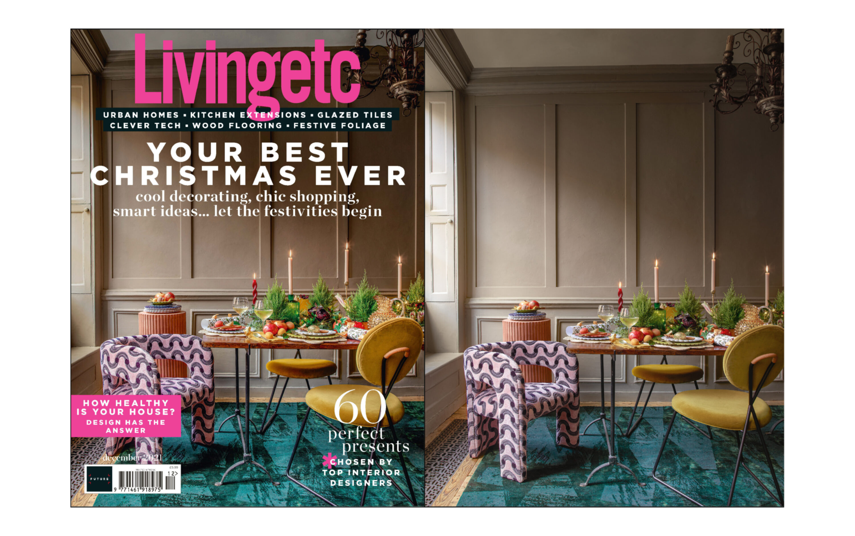 Living Etc December 2021 | Diamonds Vintage Deep Green