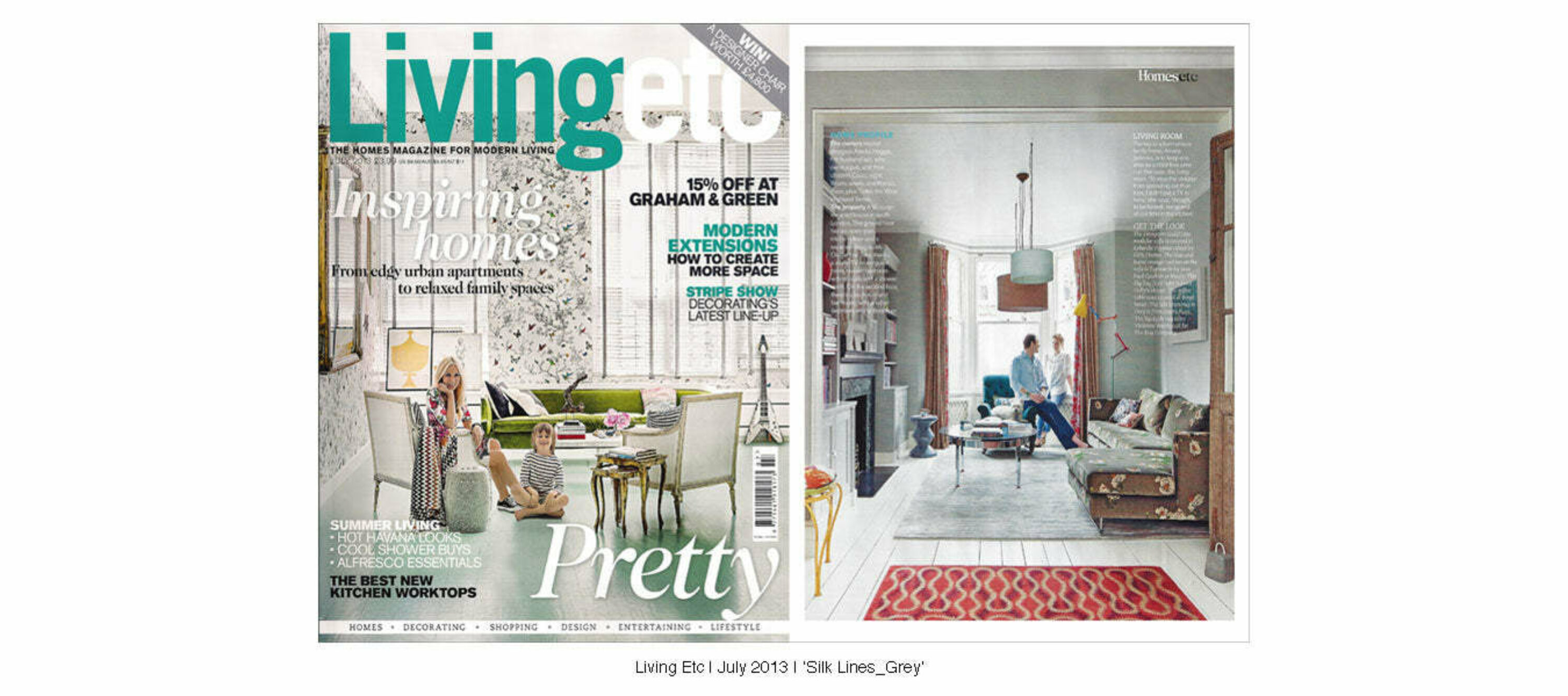 Living Etc | July 2013 | Silk Lines Ice Silver