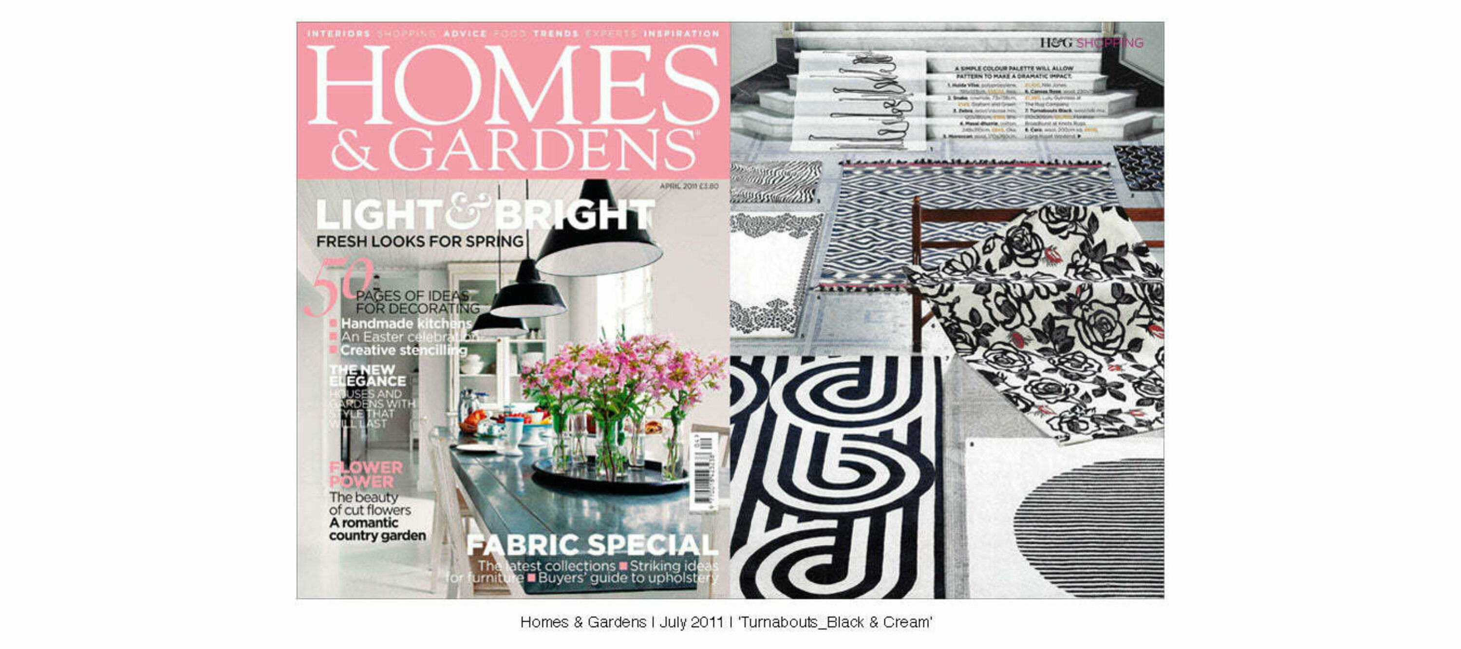 Homes & Gardens | July 2011 | Turnabouts Black & Cream | Moroc Star Original